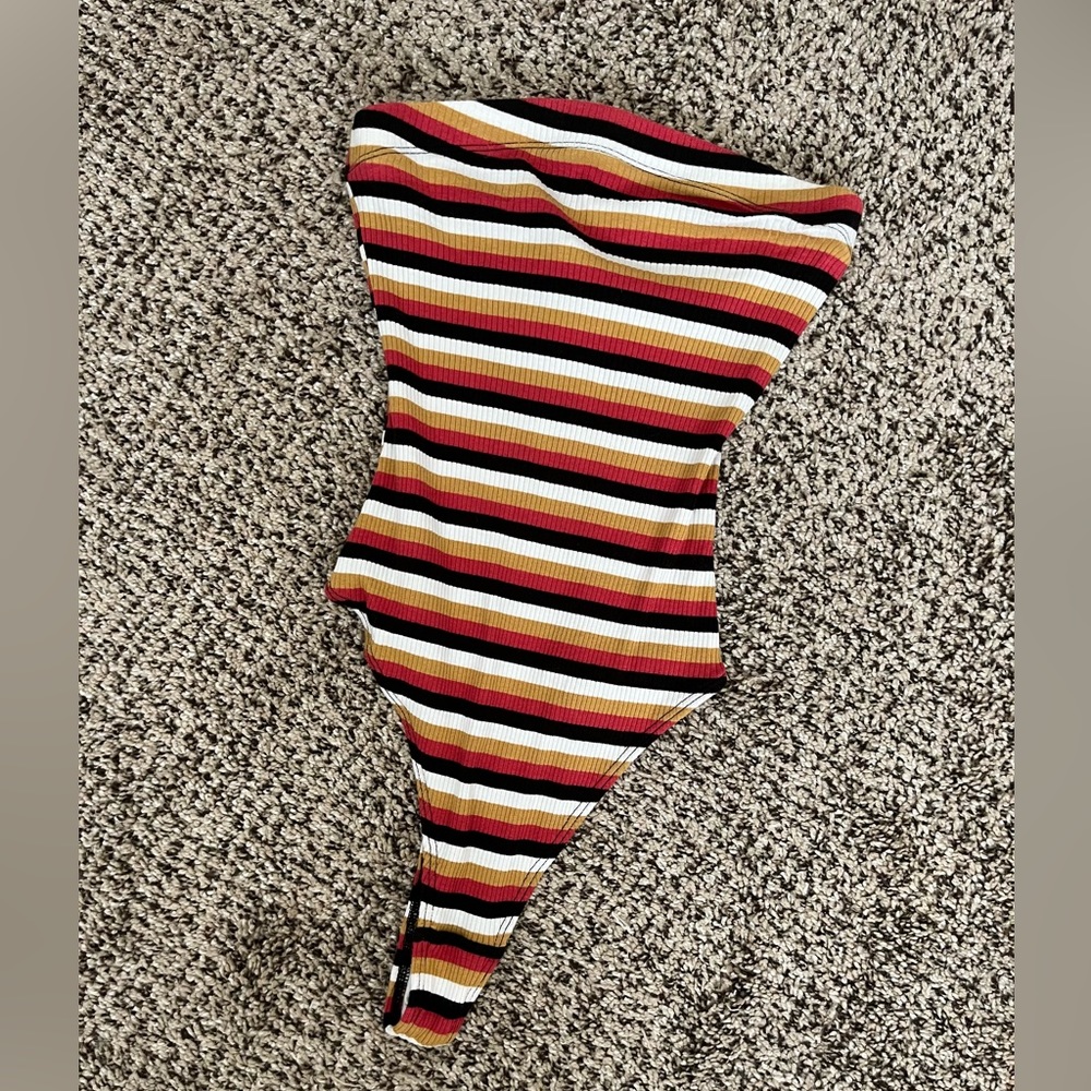 Urban outfitters striped strapless bodysuit